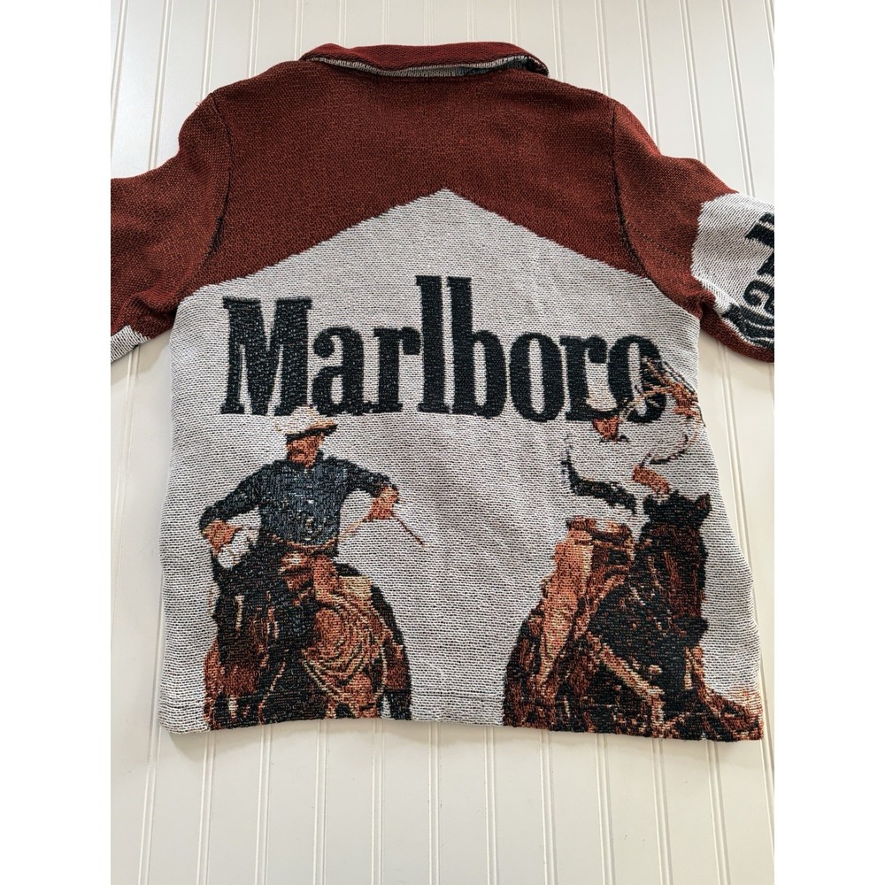 RDM Clothing Marlboro Tapestry Jacket Mens M Cowboy Rodeo Woven Full Zip - Picture 8 of 10